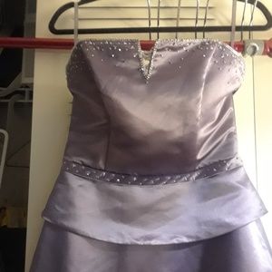 BELLA FORMALS STRAPLESS PEARL & SEQUIN GOWN S 6/8